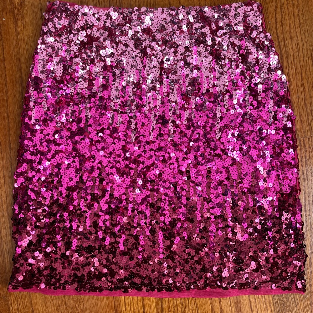 Maner medium sequin pink ombré mini skirt